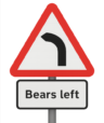 warning bears left ahead